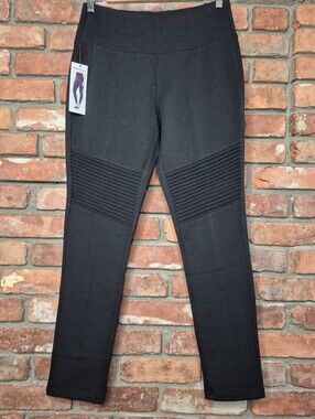 Parasuco NWT Black Moto Ponte Leggings Slim Leg Pants M